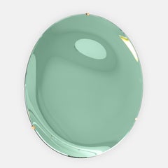 Effetto Vetro Contemporary Custom Sculptural Round Green Concave Mirror