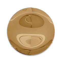 Effetto Vetro Zeitgenössischer, skulpturaler, runder, konkaver Spiegel in Bernstein