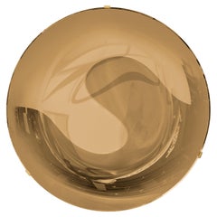 Effetto Vetro Contemporary Custom Sculptural Round Concave Mirror in Amber