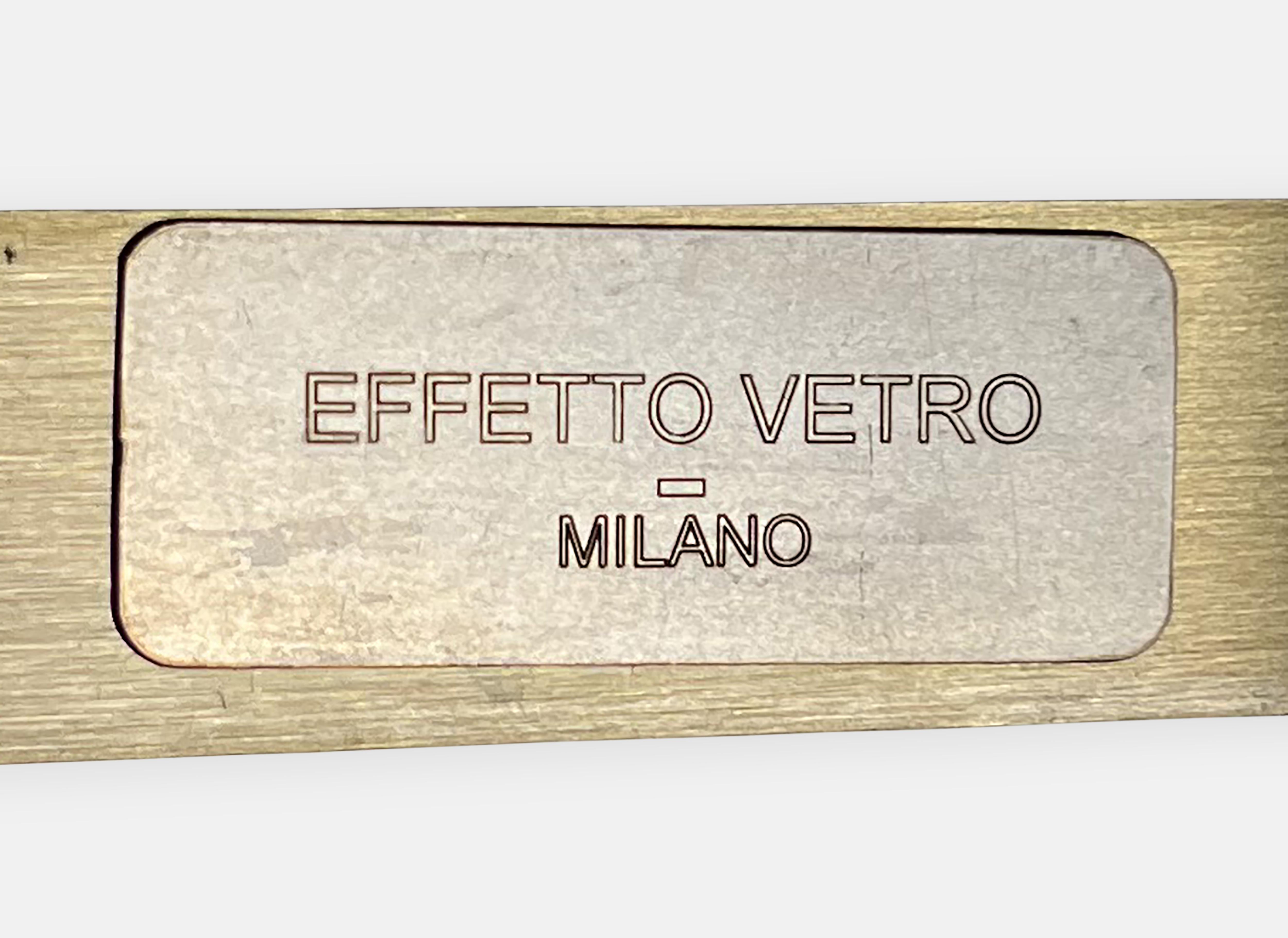 Italian Effetto Vetro Contemporary Custom Sculptural Round Concave Mirror in Black  For Sale
