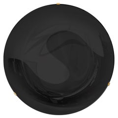 Effetto Vetro Contemporary Custom Sculptural Round Concave Mirror in Black 