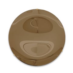 Effetto Vetro Zeitgenössischer, skulpturaler, runder, konkaver Spiegel in Bronze