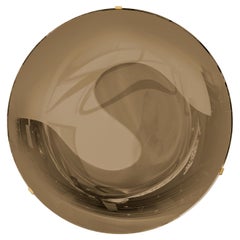 Effetto Vetro Contemporary Custom Sculptural Round Concave Mirror in Bronze 