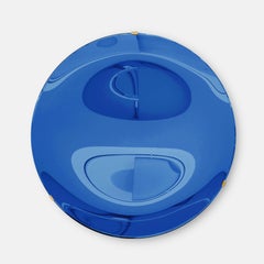 Effetto Vetro Contemporary Custom Sculptural Round Concave Mirror in Cobalt Blue