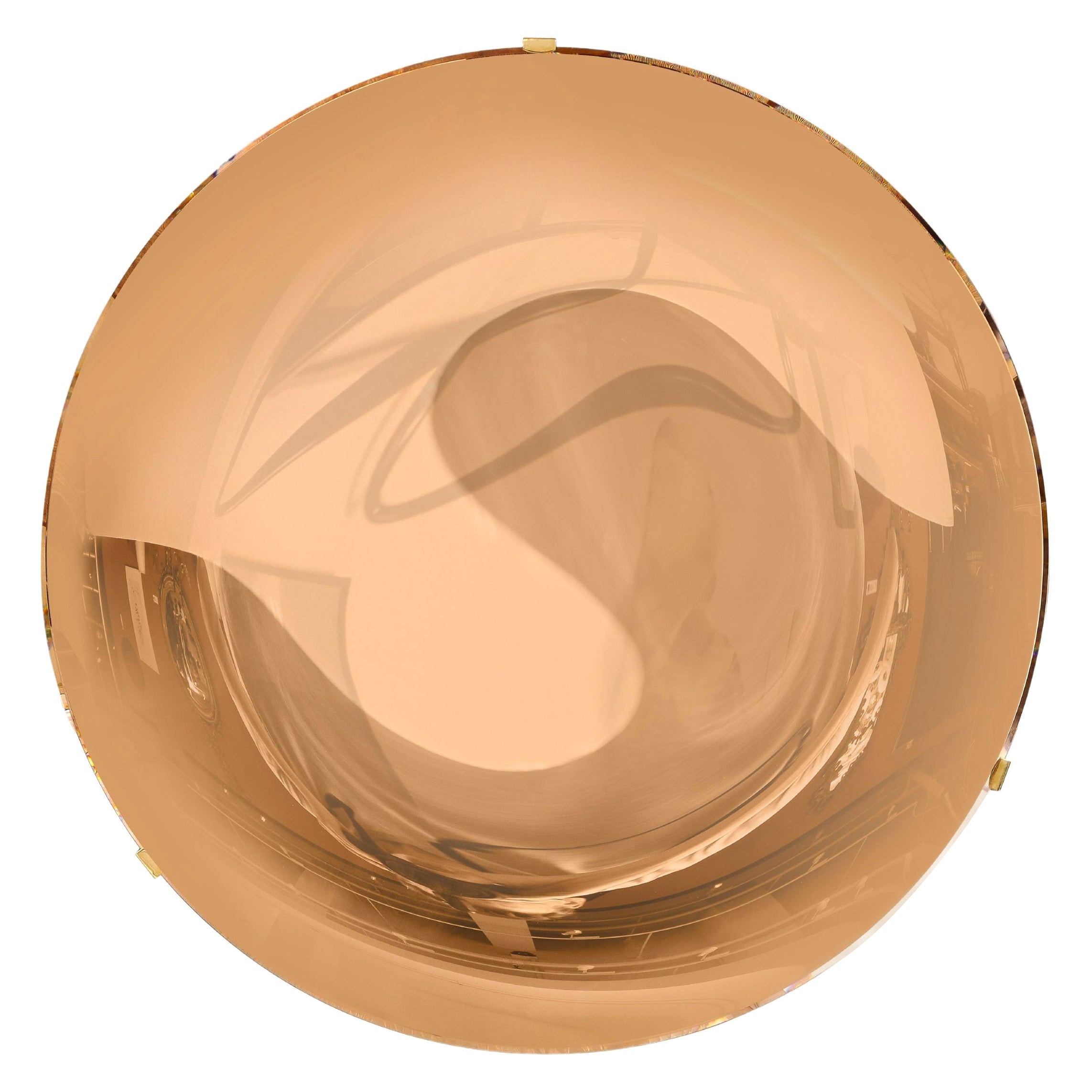 Effetto Vetro Contemporary Custom Sculptural Round Concave Mirror in Rose