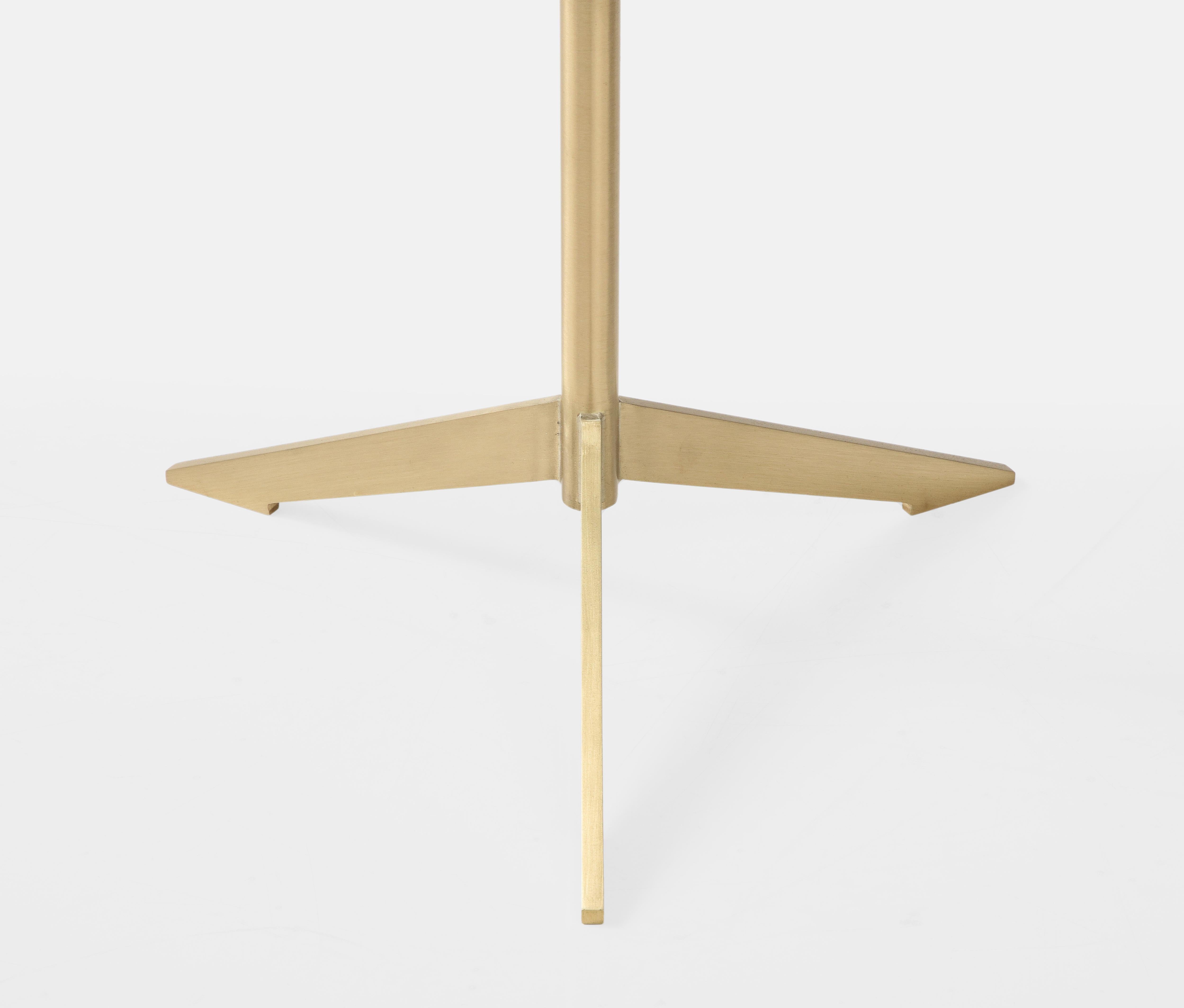 Effetto Vetro Contemporary Custom Pair of Tripod Side Tables in Glass and Brass 5