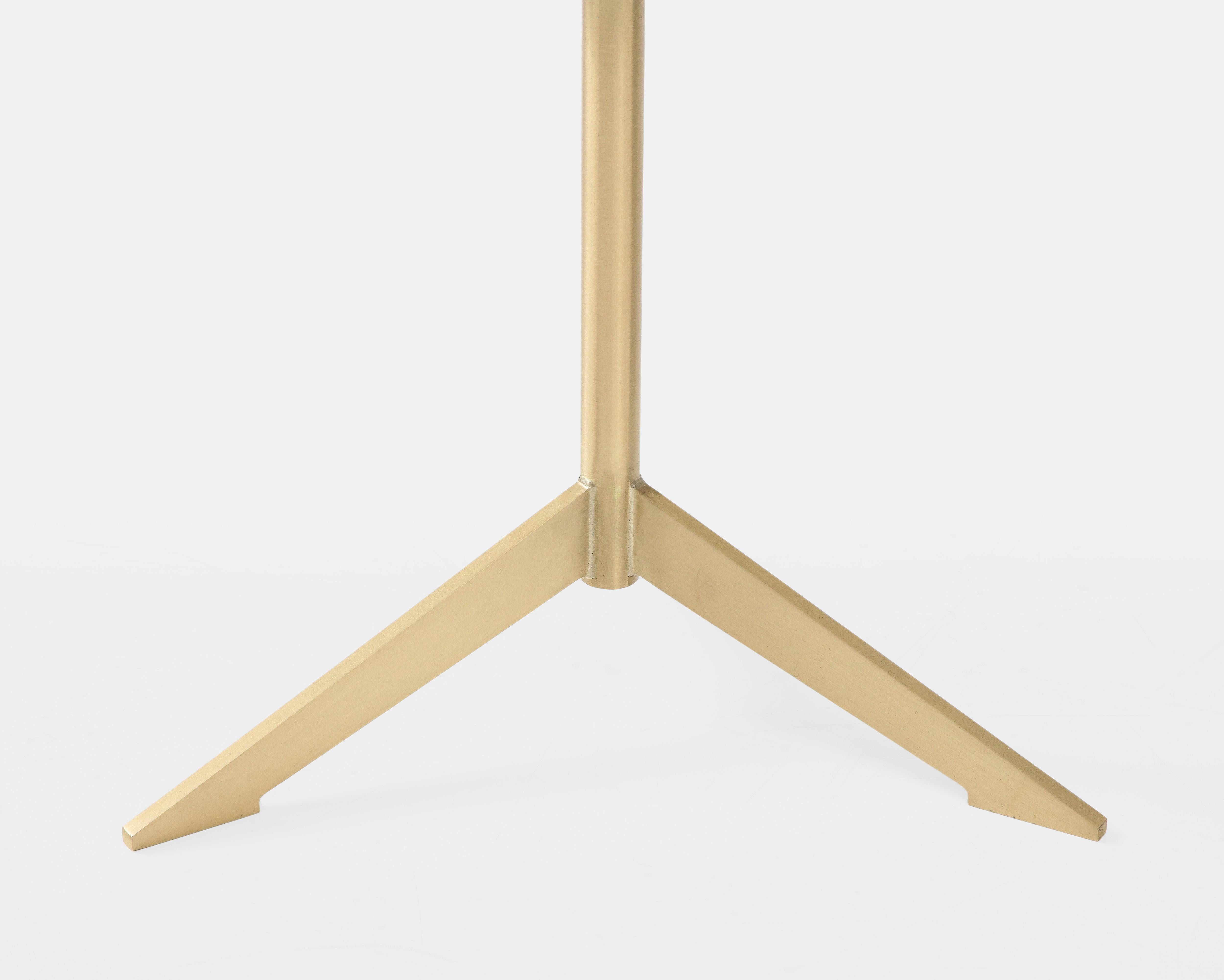 Effetto Vetro Contemporary Custom Pair of Tripod Side Tables in Glass and Brass 6