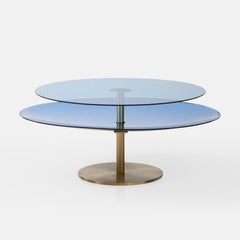 Effetto Vetro Contemporary Custom Sculptural Concave Glass Brass Coffee Table
