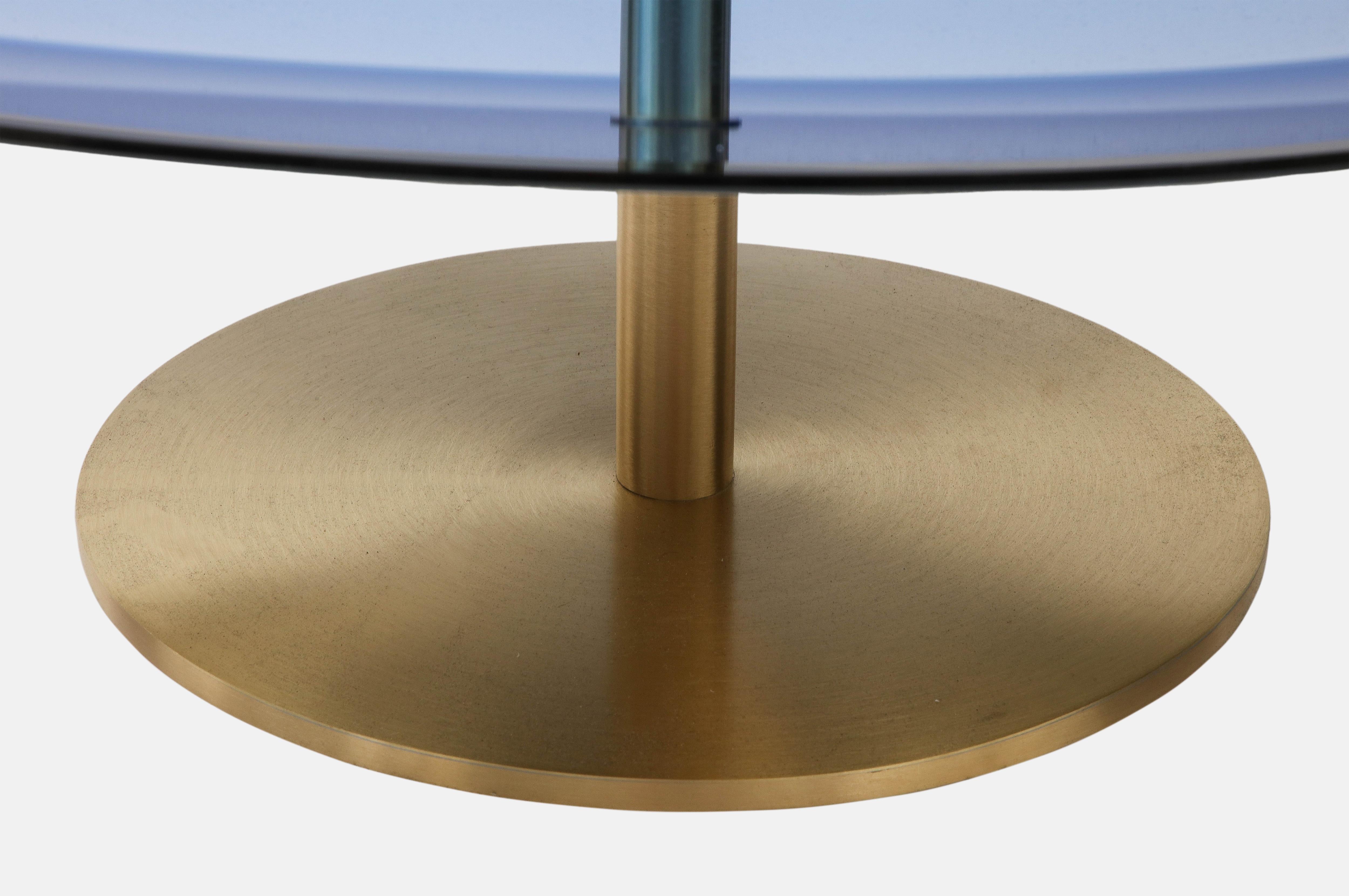 Effetto Vetro Contemporary Custom Sculptural Concave Glass Brass Coffee Table  For Sale 3