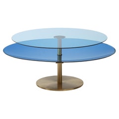 Effetto Vetro Custom Contemporary Sculptural Coffee Table in Glass and Brass