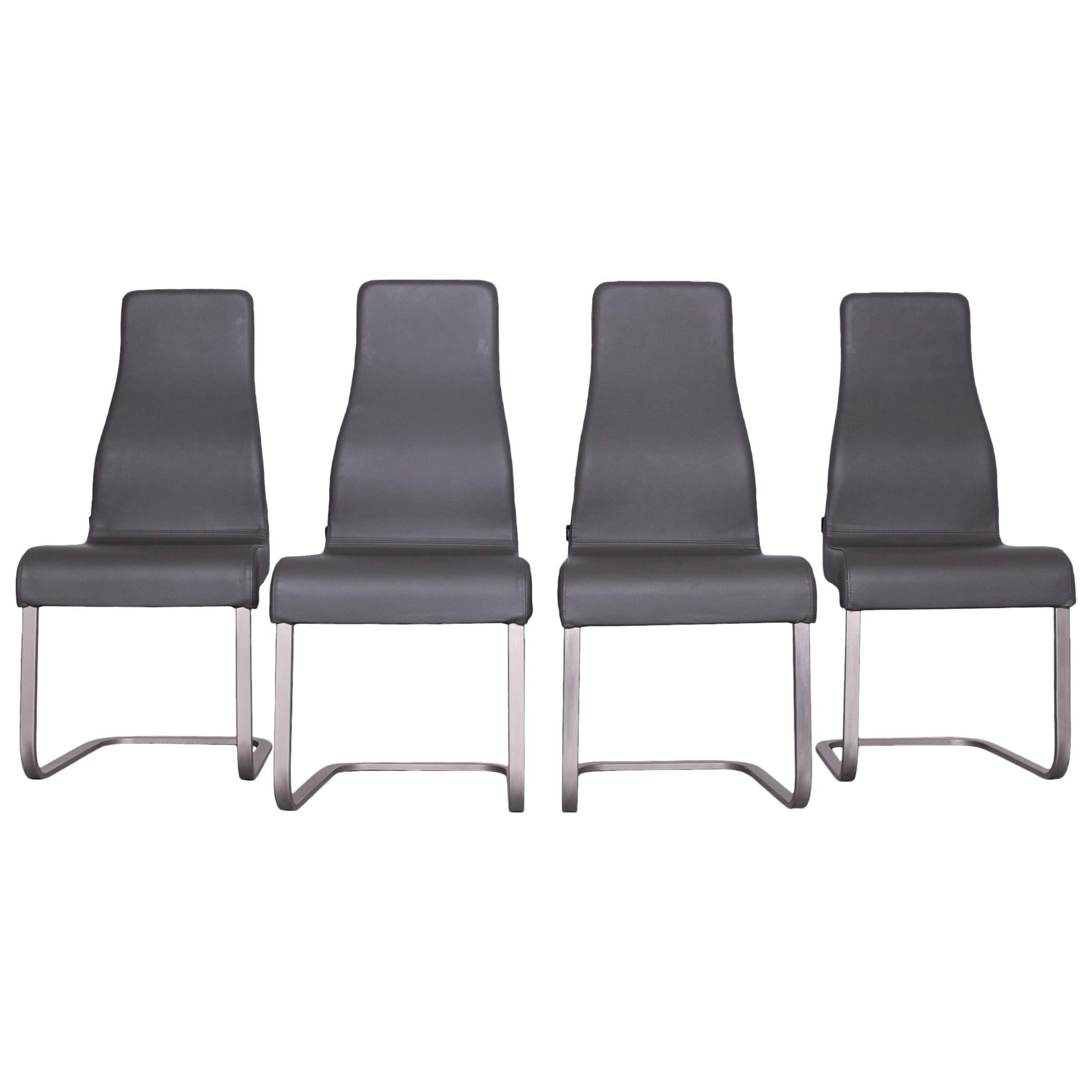 Effezeta Designer-Lederstuhl-Set in Grau, modernes, zeitloses Design bei  1stDibs | effezeta stuhl leder, effezeta lederstühle, effezeta stühle preise