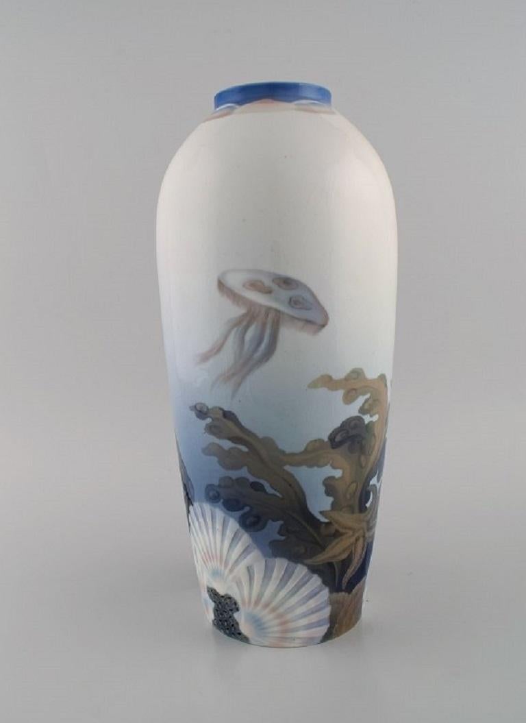Danish Effie Hegermann-Lindencrone, Bing & Grøndahl, Large Art Nouveau Porcelain Vase