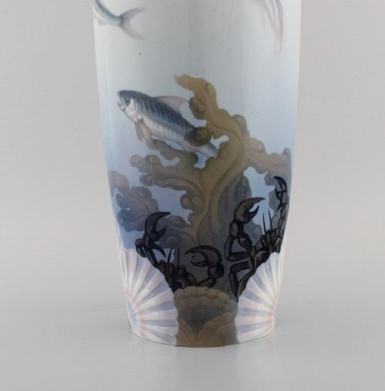 Effie Hegermann-Lindencrone, Bing & Grøndahl, Large Art Nouveau Porcelain Vase In Excellent Condition In København, Copenhagen