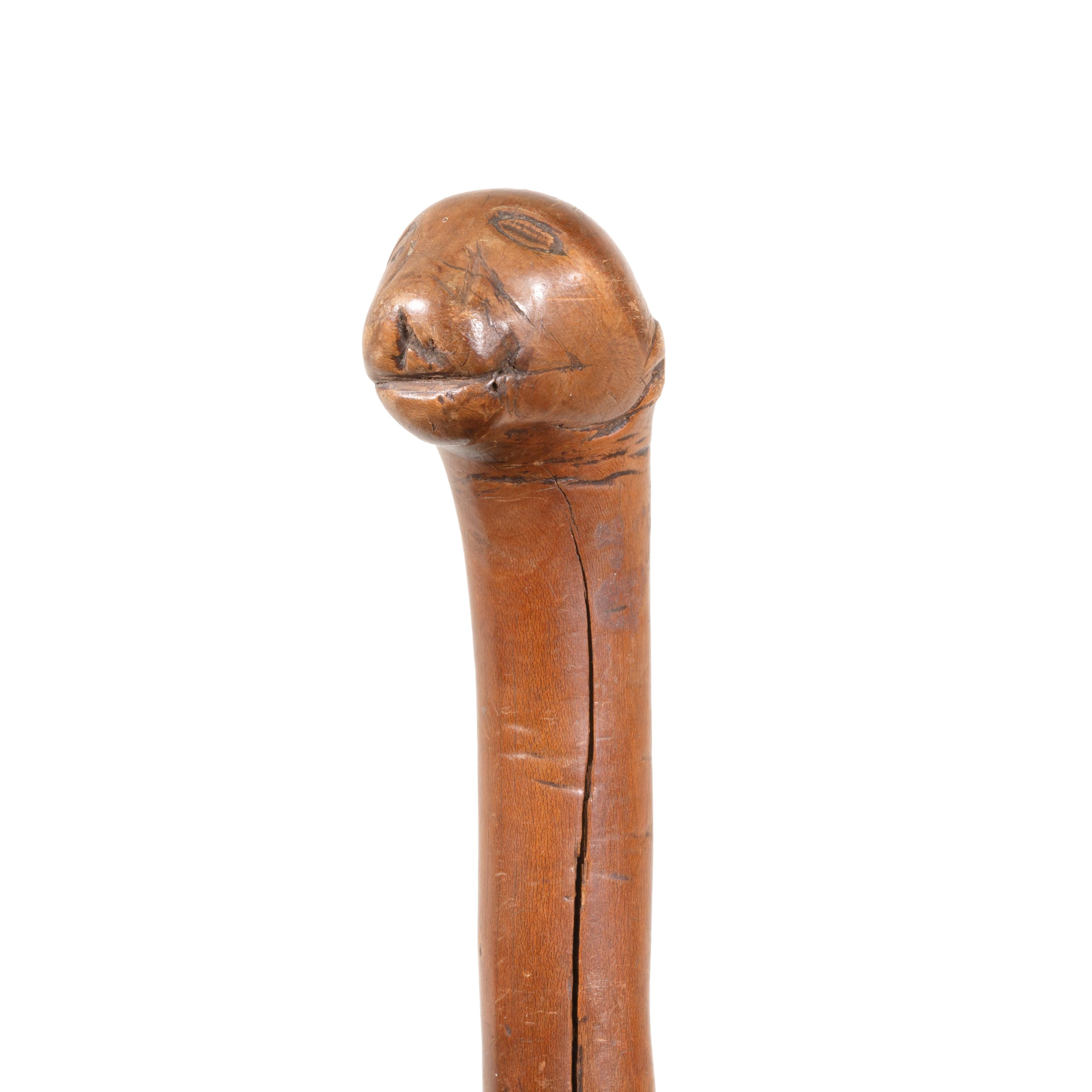 American Effigy Cane with Carved Otter For Sale