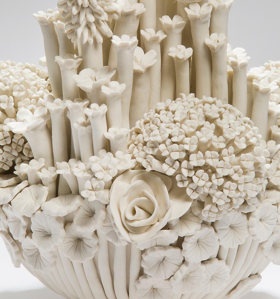 Contemporary Efflorescence I, a Unique Porcelain Floral Sculpture by Vanessa Hogge