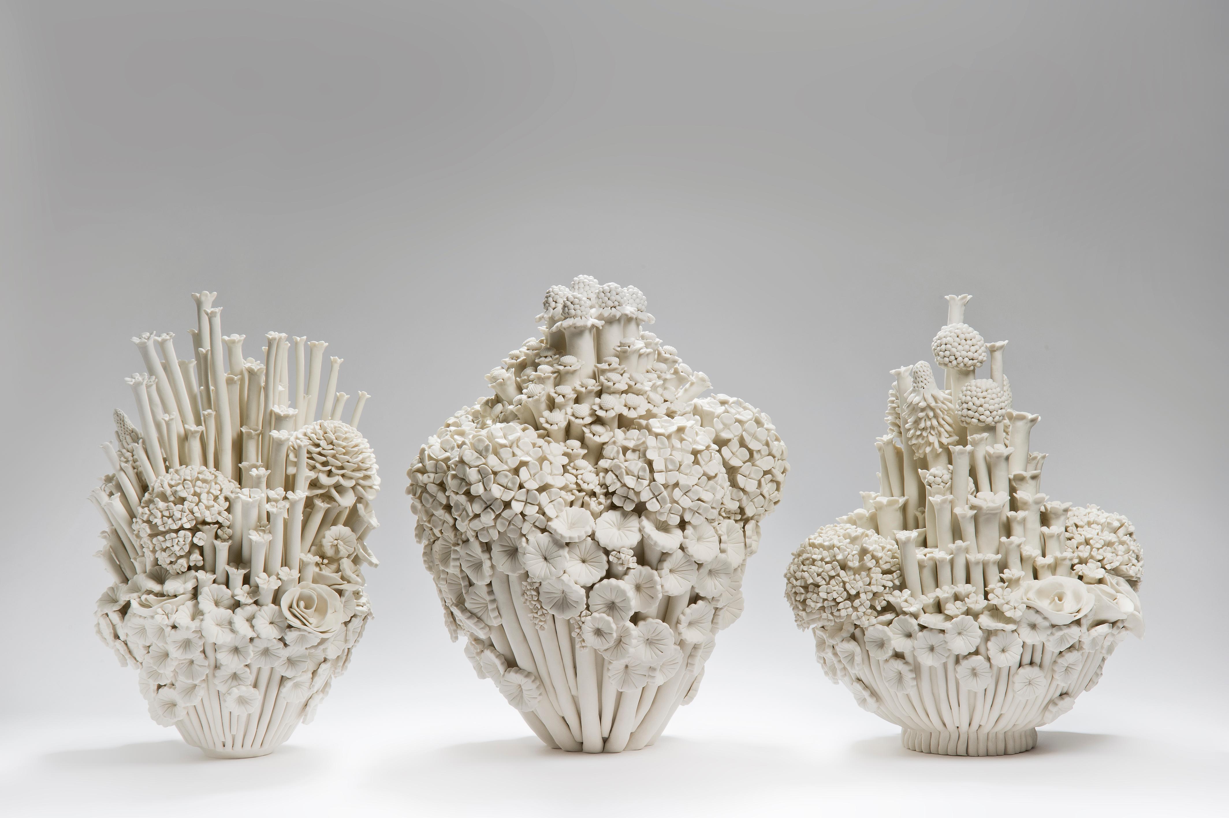 Efflorescence I, a Unique Porcelain Floral Sculpture by Vanessa Hogge 1