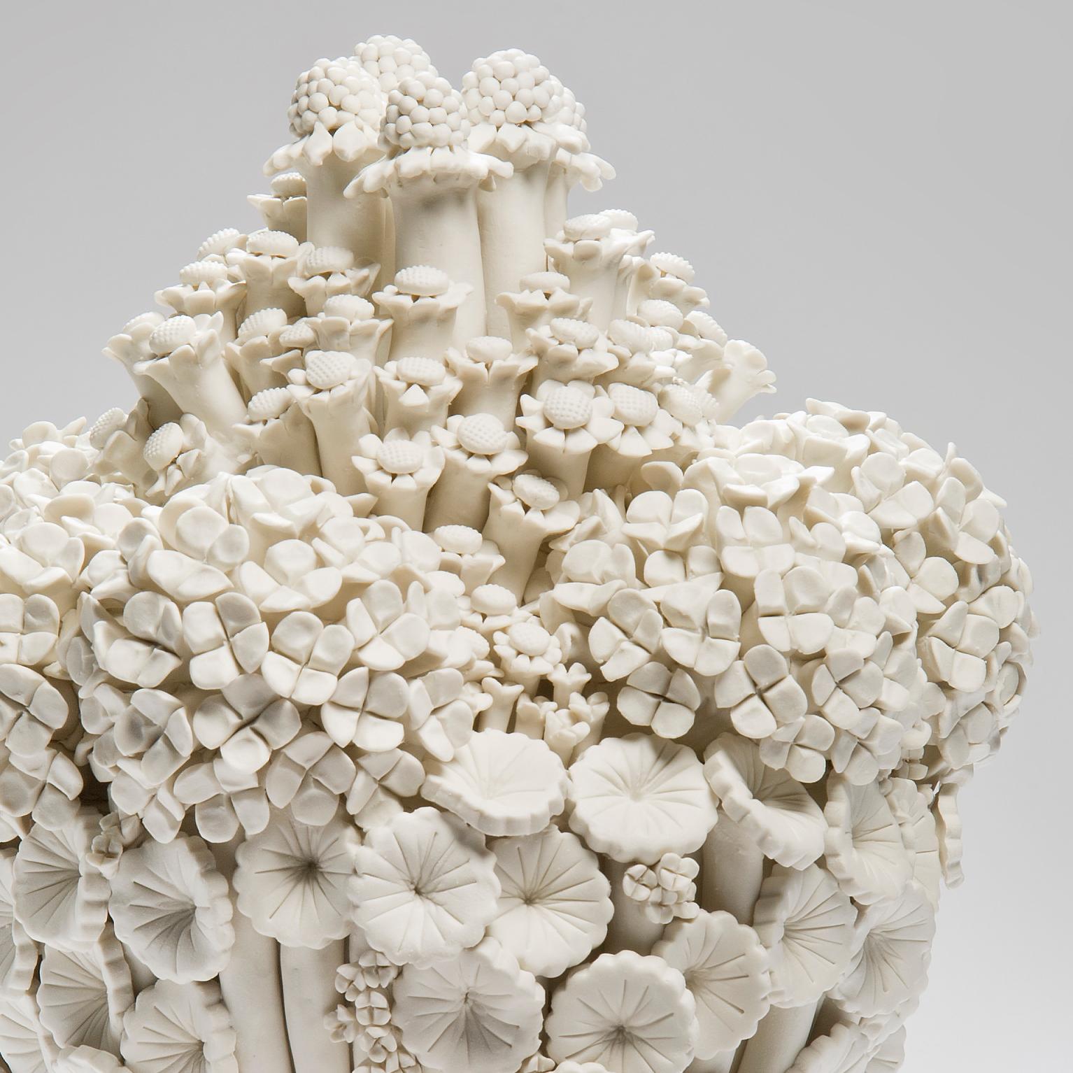 Organic Modern Efflorescence II, a Unique Porcelain Floral Sculpture by Vanessa Hogge