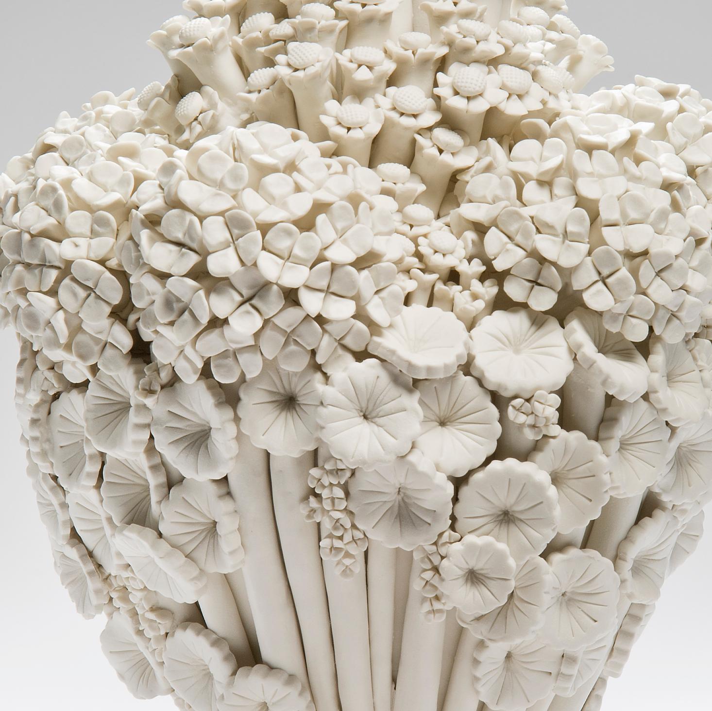 British Efflorescence II, a Unique Porcelain Floral Sculpture by Vanessa Hogge
