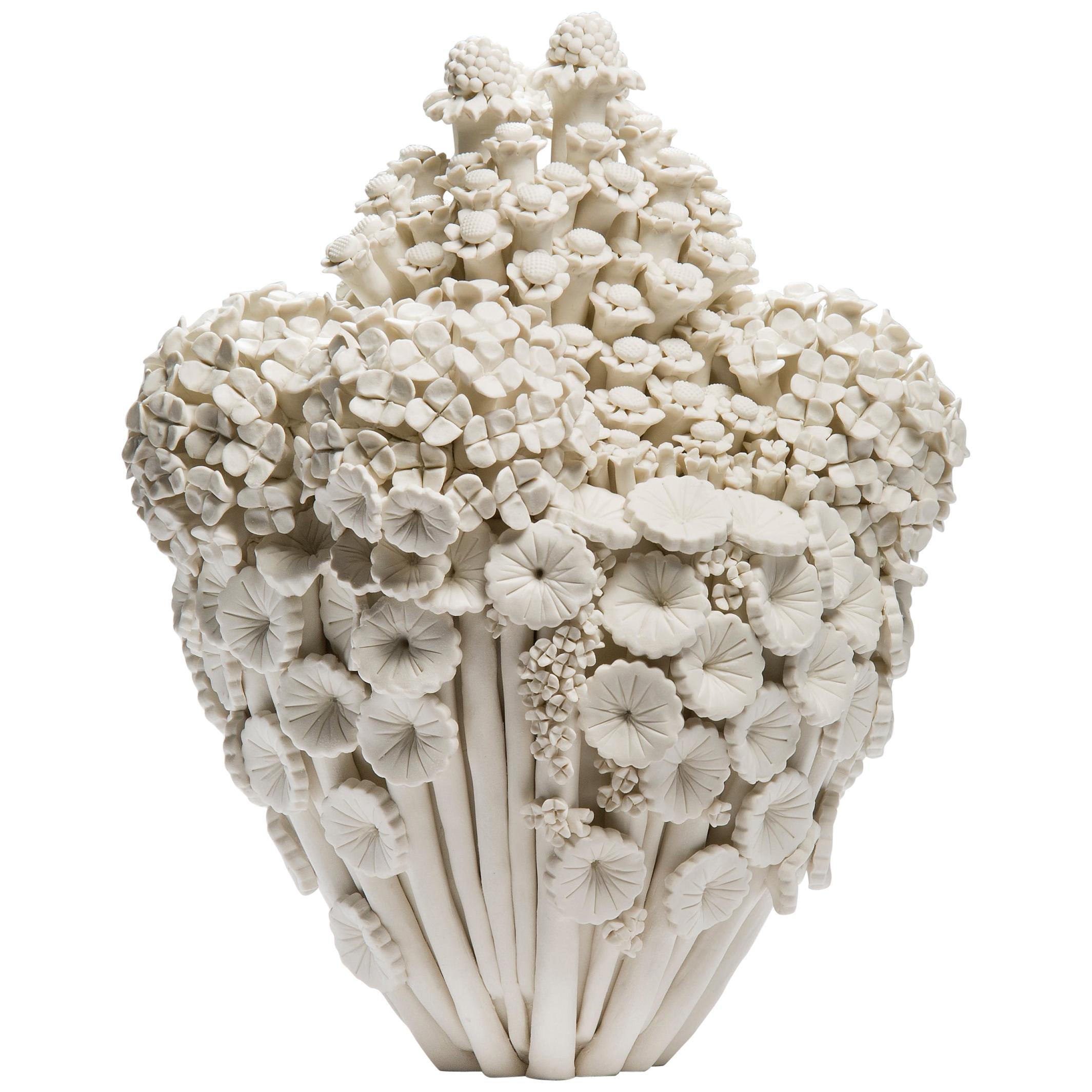 Efflorescence II, a Unique Porcelain Floral Sculpture by Vanessa Hogge