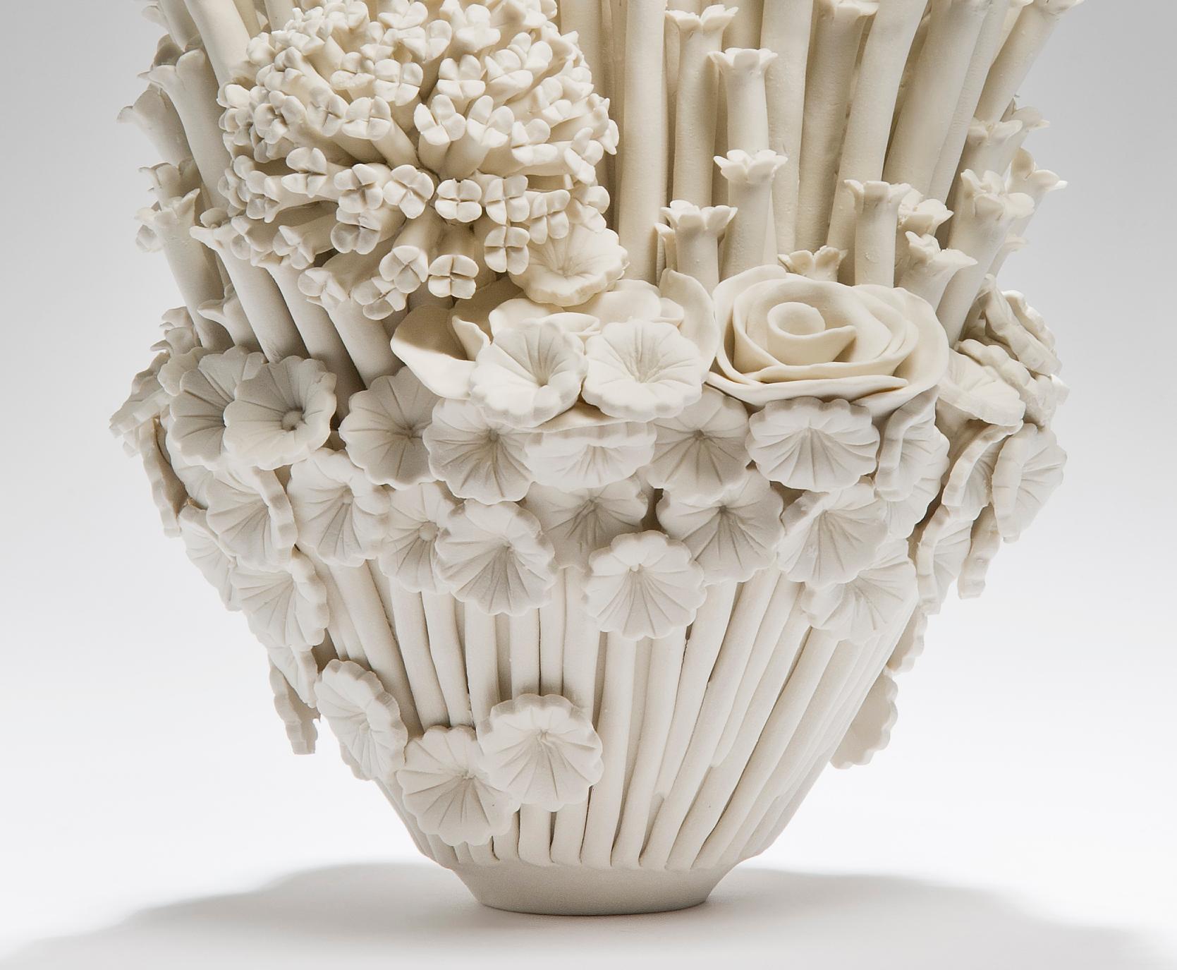 Organic Modern Efflorescence III, a Unique Porcelain Floral Sculpture by Vanessa Hogge