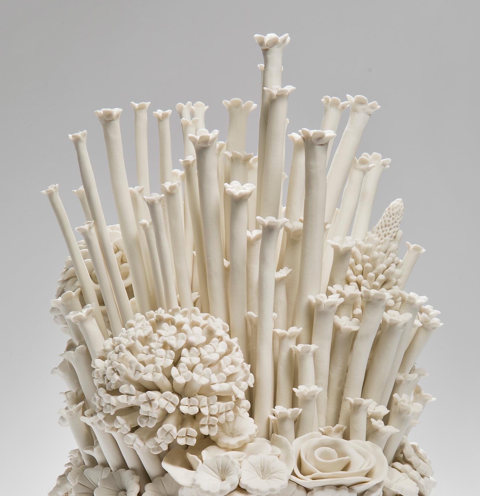 British Efflorescence III, a Unique Porcelain Floral Sculpture by Vanessa Hogge