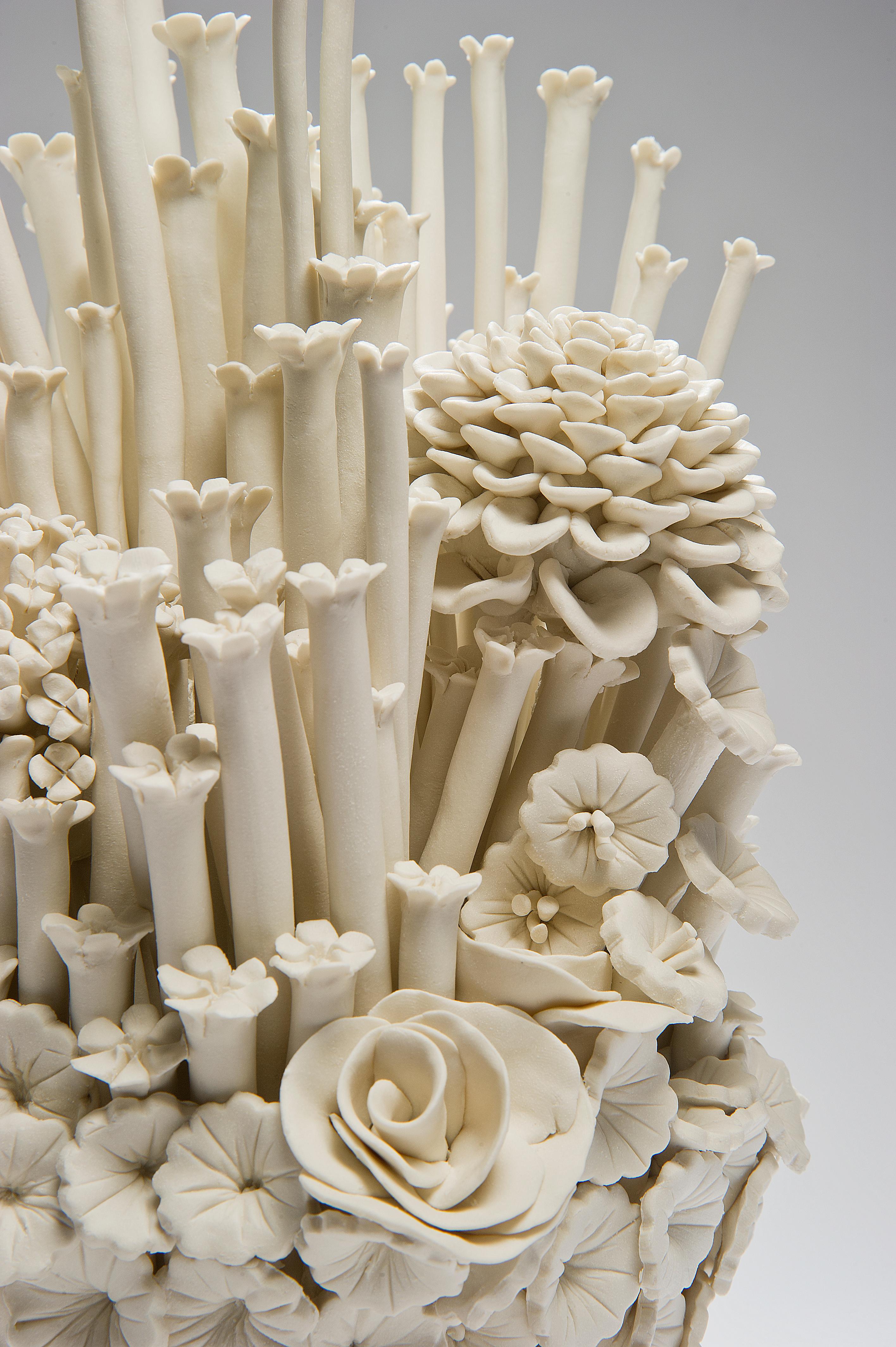 Contemporary Efflorescence III, a Unique Porcelain Floral Sculpture by Vanessa Hogge
