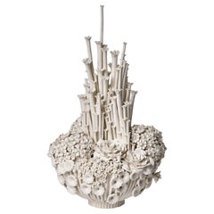 Efflorescence V, a floral white porcelain sculpture by Vanessa Hogge