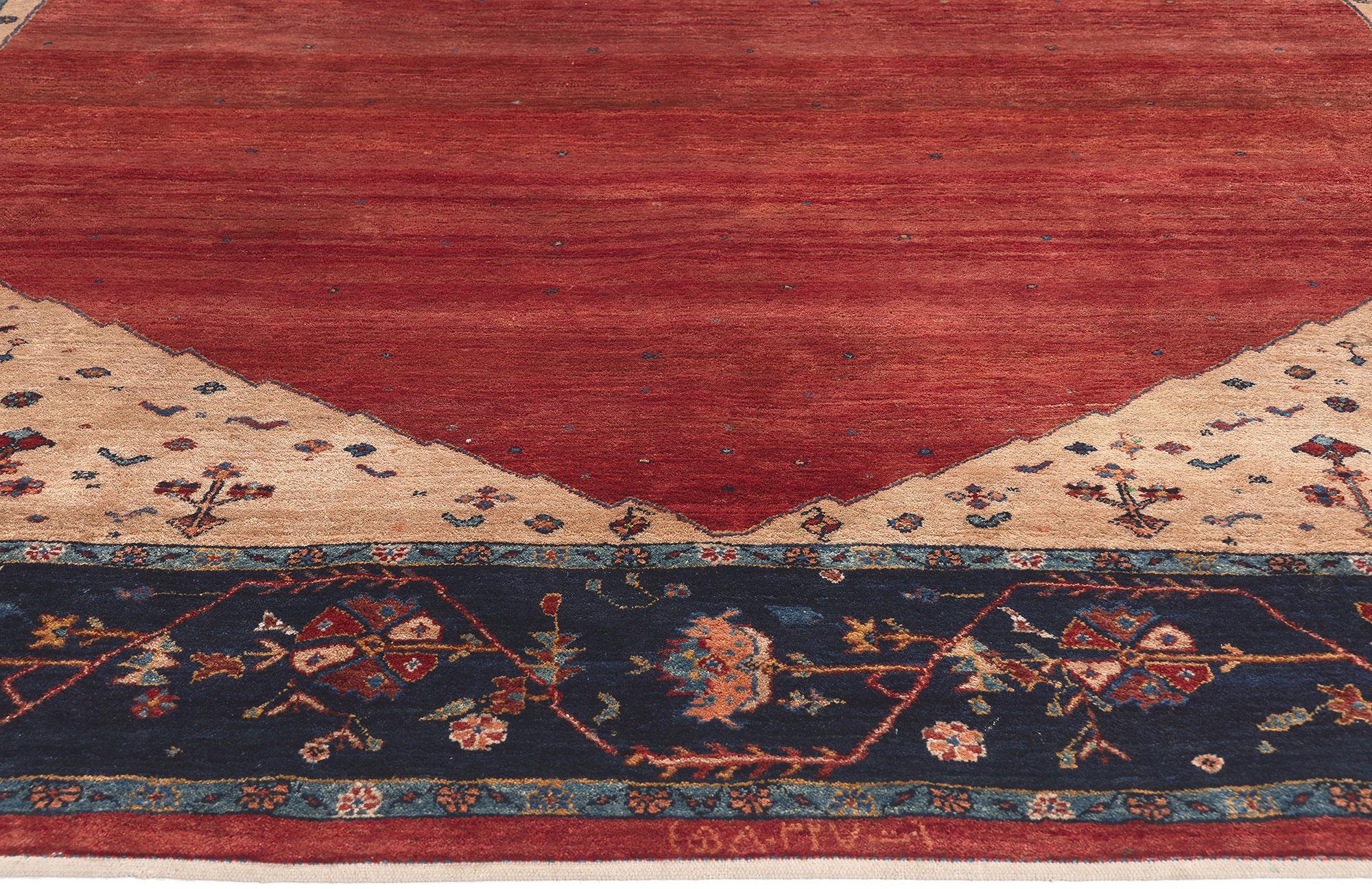 Hand-Knotted  Effortlessly Inviting and Versatile Vintage Persian Gabbeh Rug For Sale