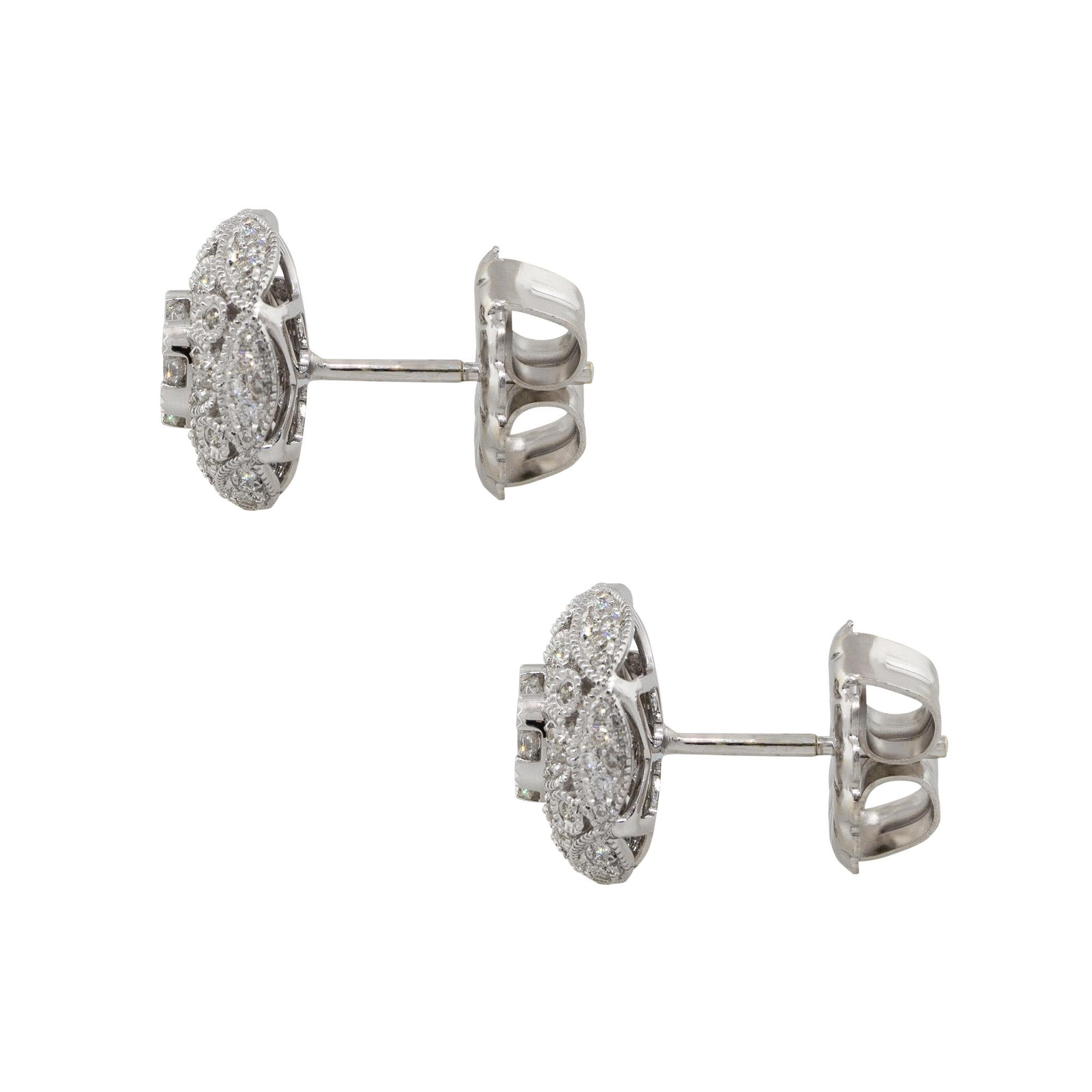 Effy 0,50 Karat Diamant-Pavé-Ohrringe mit Knopfleiste 14 Karat auf Lager im Zustand „Hervorragend“ im Angebot in Boca Raton, FL