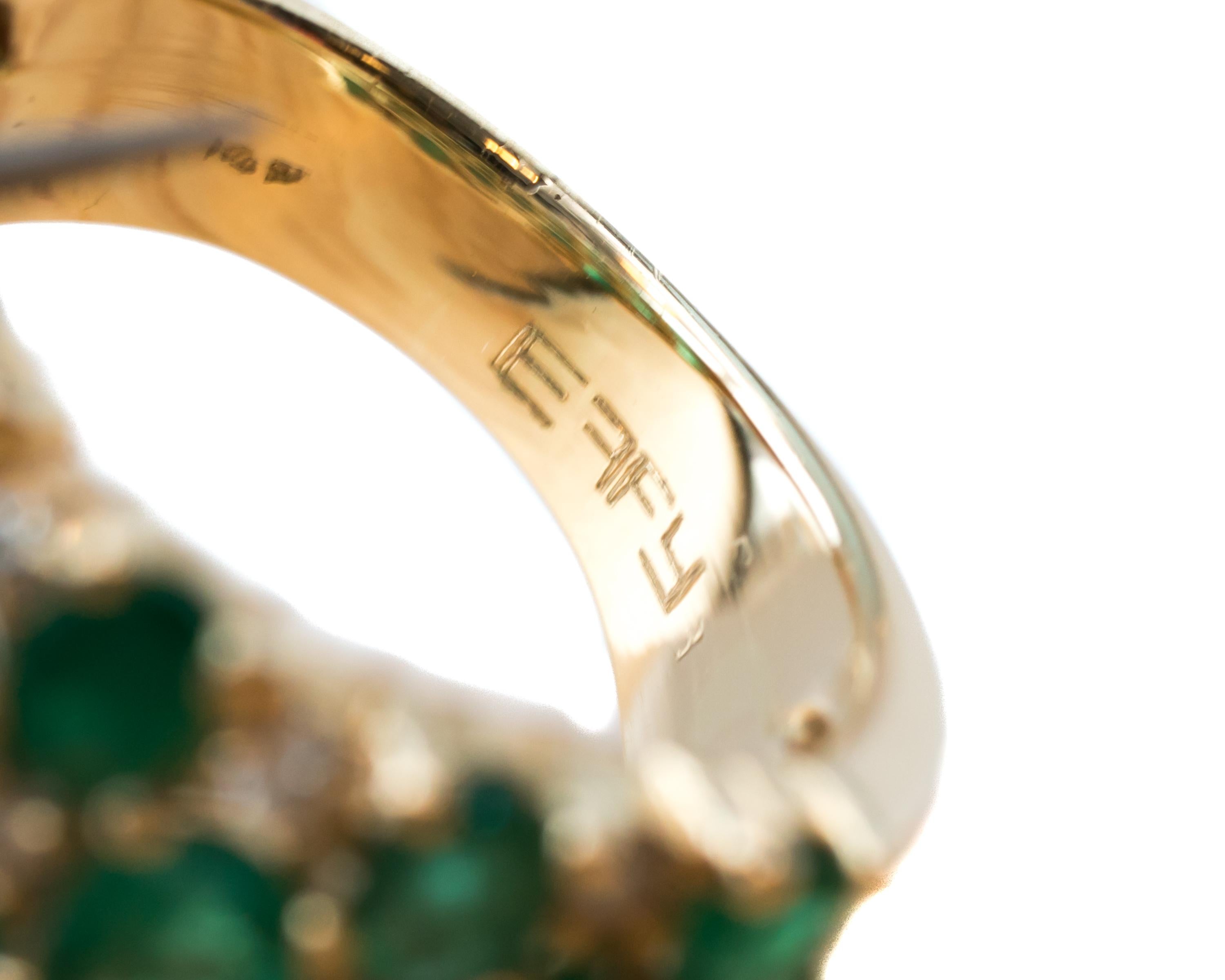 Women's Effy 10 Carat Total Emerald and Diamond 14 Karat Yellow Gold Ring