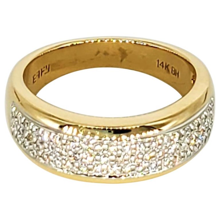 EFFY 1.00 Carat Diamond Encrusted Band Ring 14 Karat Gold For Sale at  1stDibs