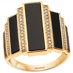 effy onyx ring Effy 14 Karat Diamond and Onyx Ring