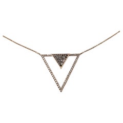 Effy 14 Karat Rose Gold Black and White Diamond Pendant Necklace #15030