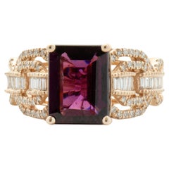 Effy 14 Karat Rose Gold Rhodolite Garnet and Diamond Ring