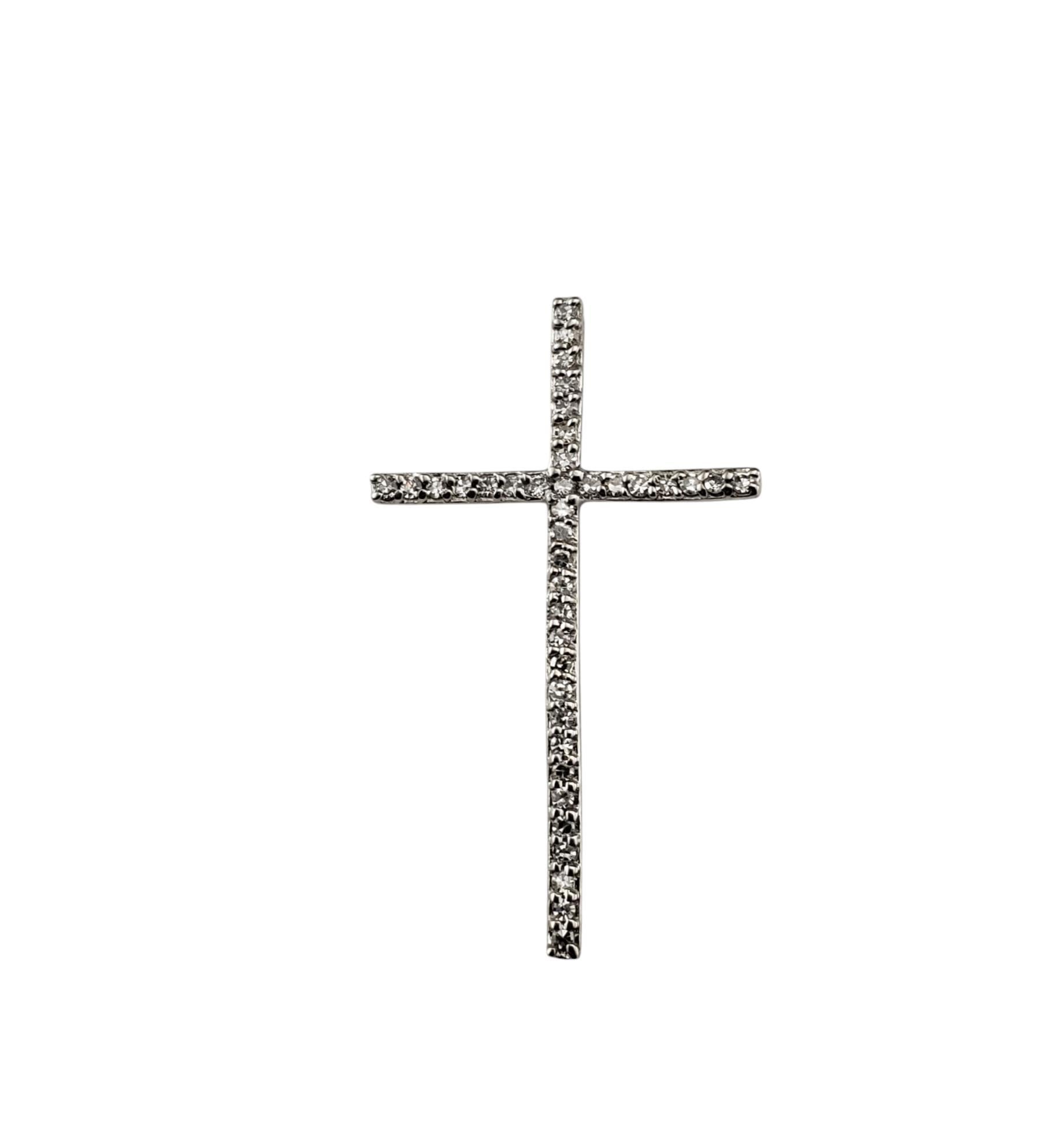 Effy 14 Karat White Gold Diamond Cross Pendant #20599