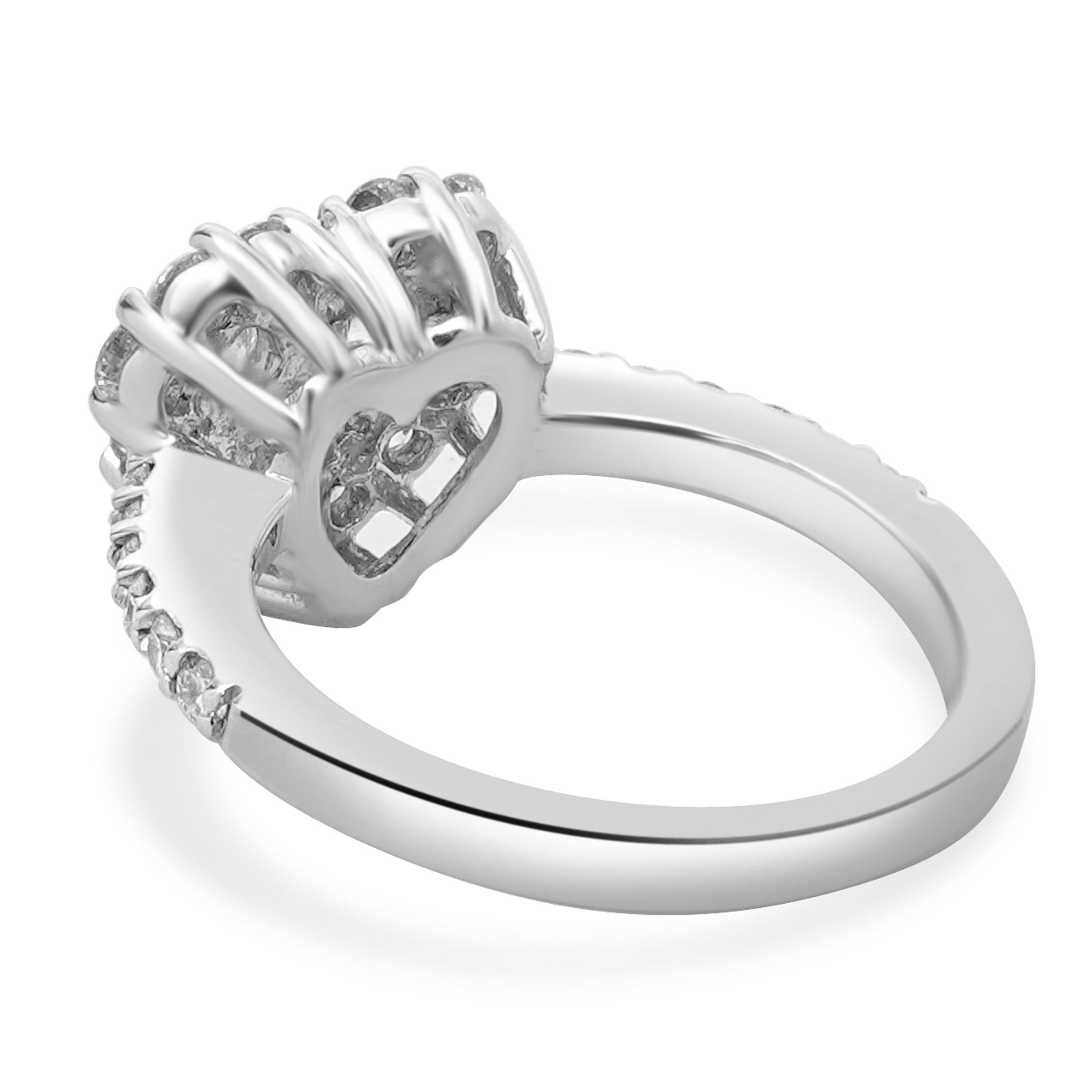Designer: Effy
Material: 14 Karat White Gold
Diamonds: 29 round brilliant cut= 0.75cttw
Color: H
Clarity: I1
Size: 5
Weight: 3.84 grams
