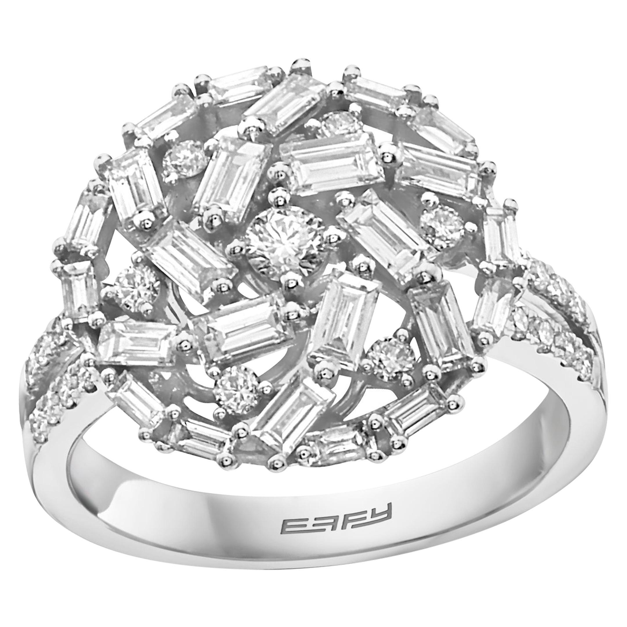 Effy 14 Karat White Gold Diamond Ring For Sale