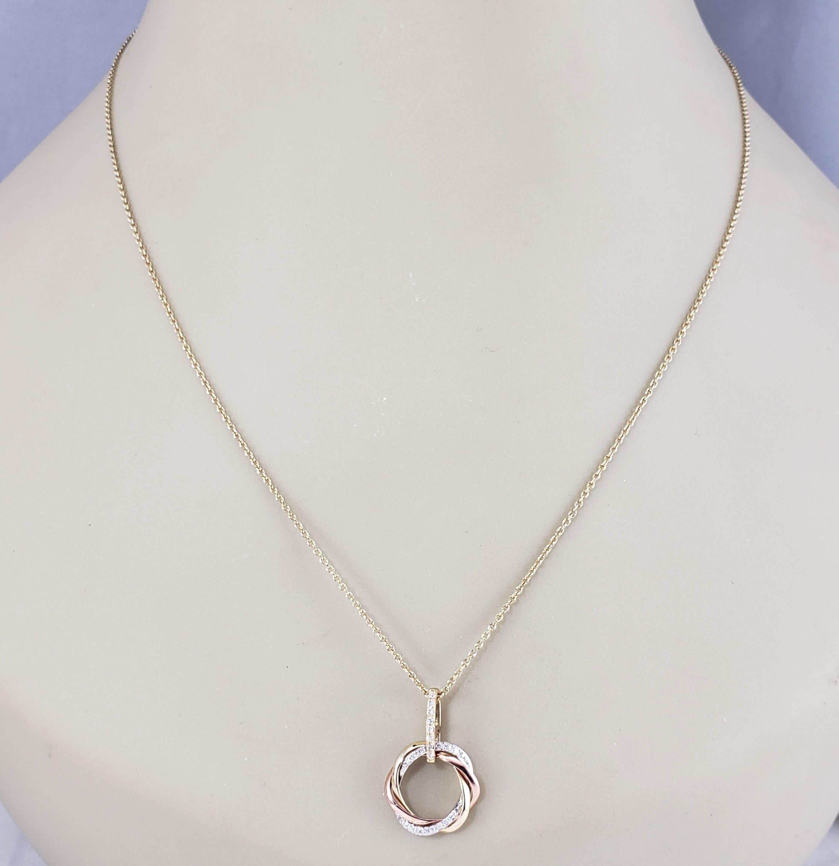 Effy 14 Karat Yellow Gold and Diamond Circle Pendant Necklace #16118 1
