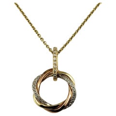 Effy 14 Karat Yellow Gold and Diamond Circle Pendant Necklace #16118