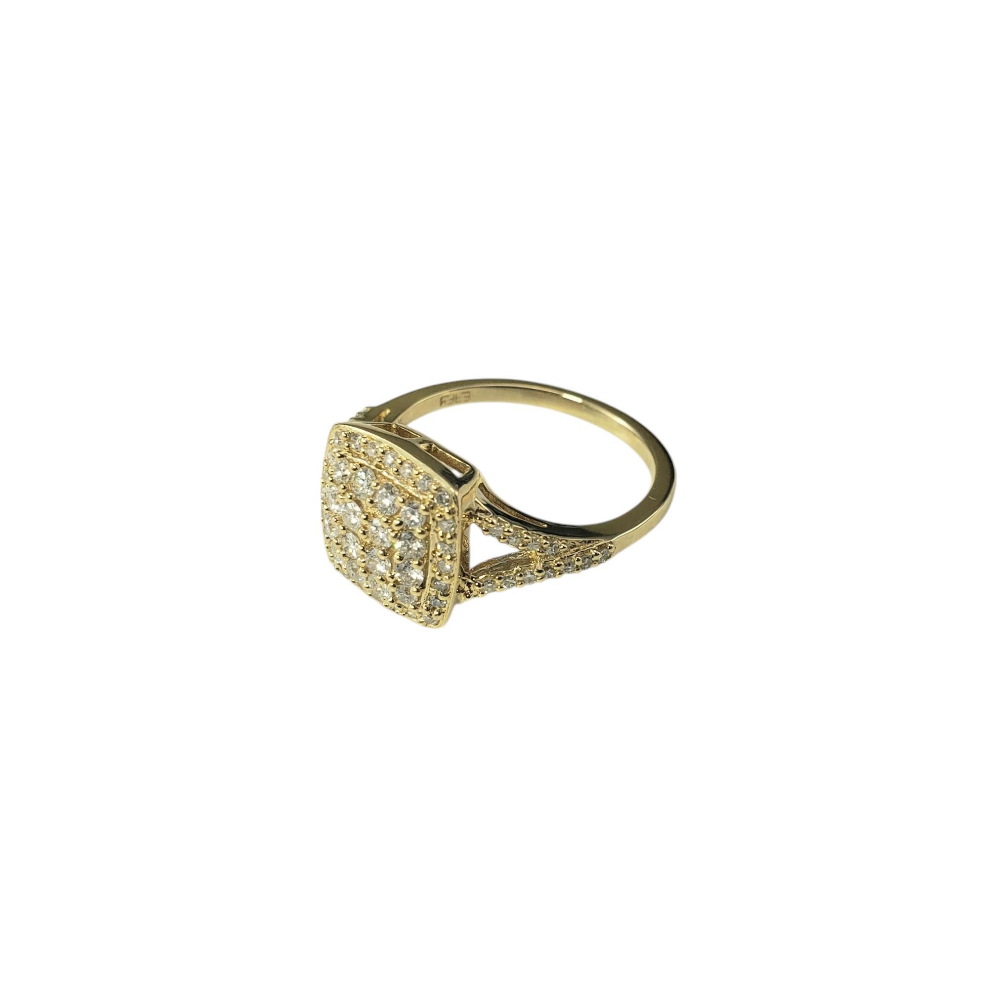 Taglio princess Effy Anello Classica con Pave di Diamanti in Oro Giallo 14 Carati Misura 7 #20705 in vendita