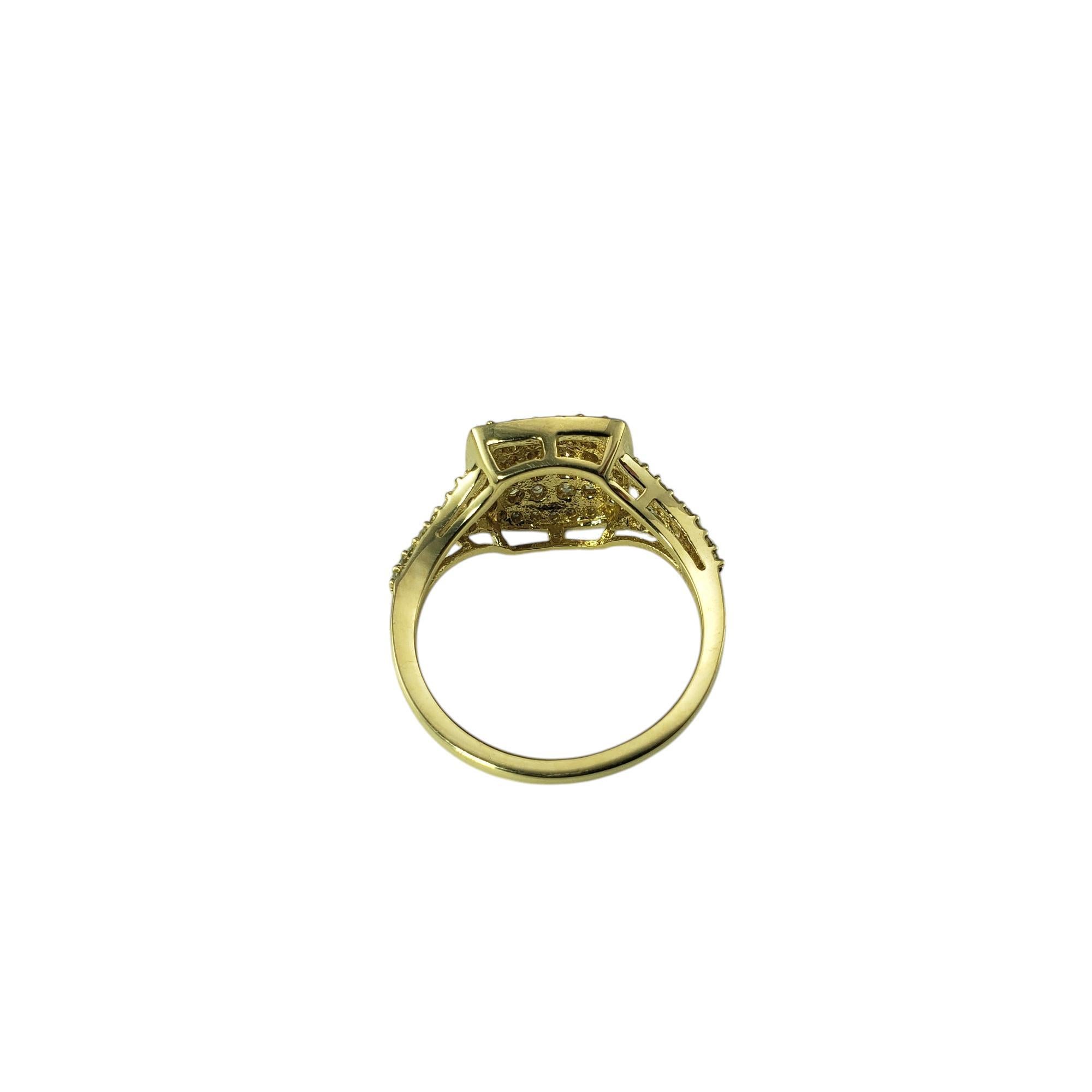 Effy Anello Classica con Pave di Diamanti in Oro Giallo 14 Carati Misura 7 #20705 In condizioni buone in vendita a Washington Depot, CT
