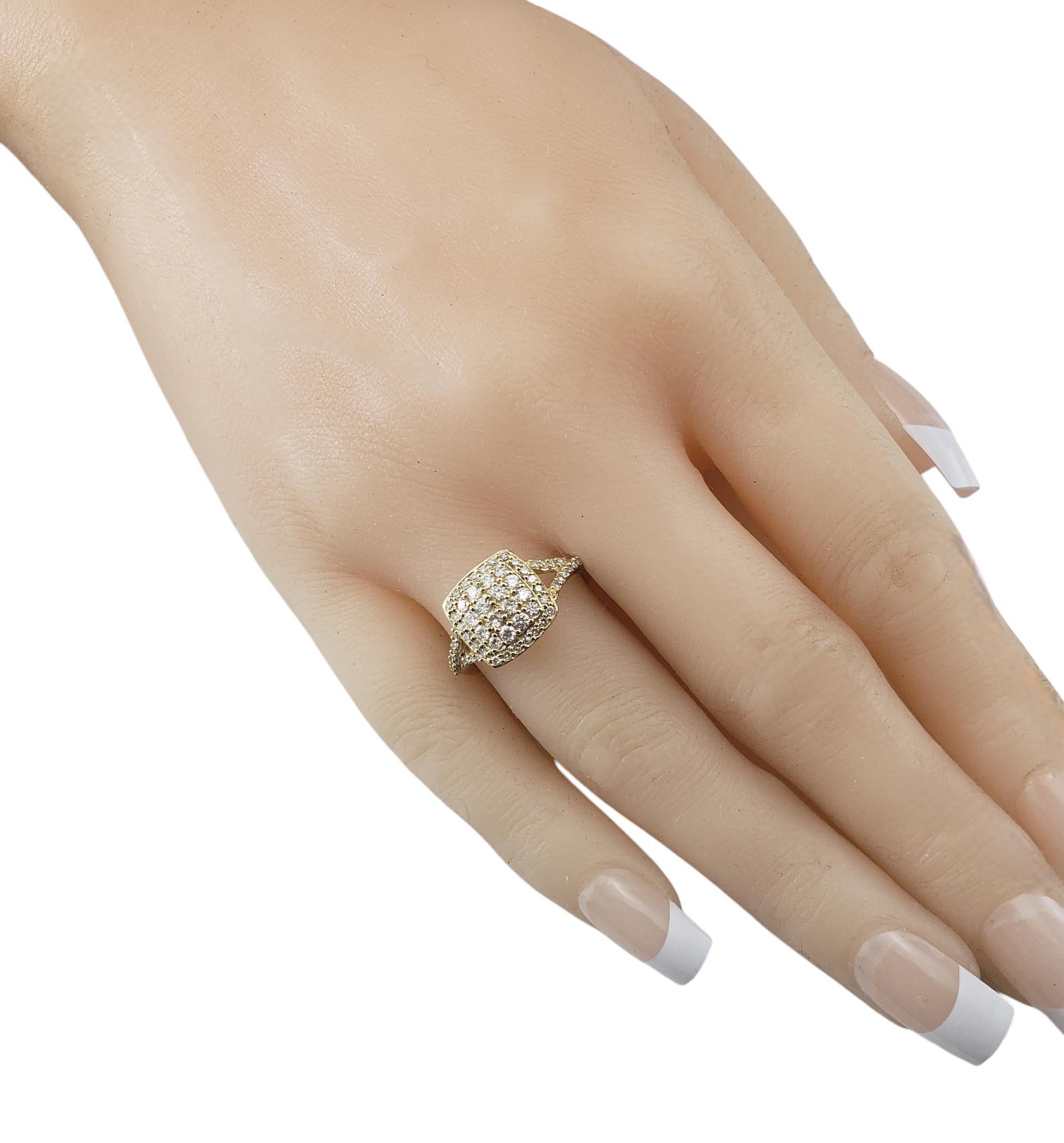 Effy Anello Classica con Pave di Diamanti in Oro Giallo 14 Carati Misura 7 #20705 in vendita 2
