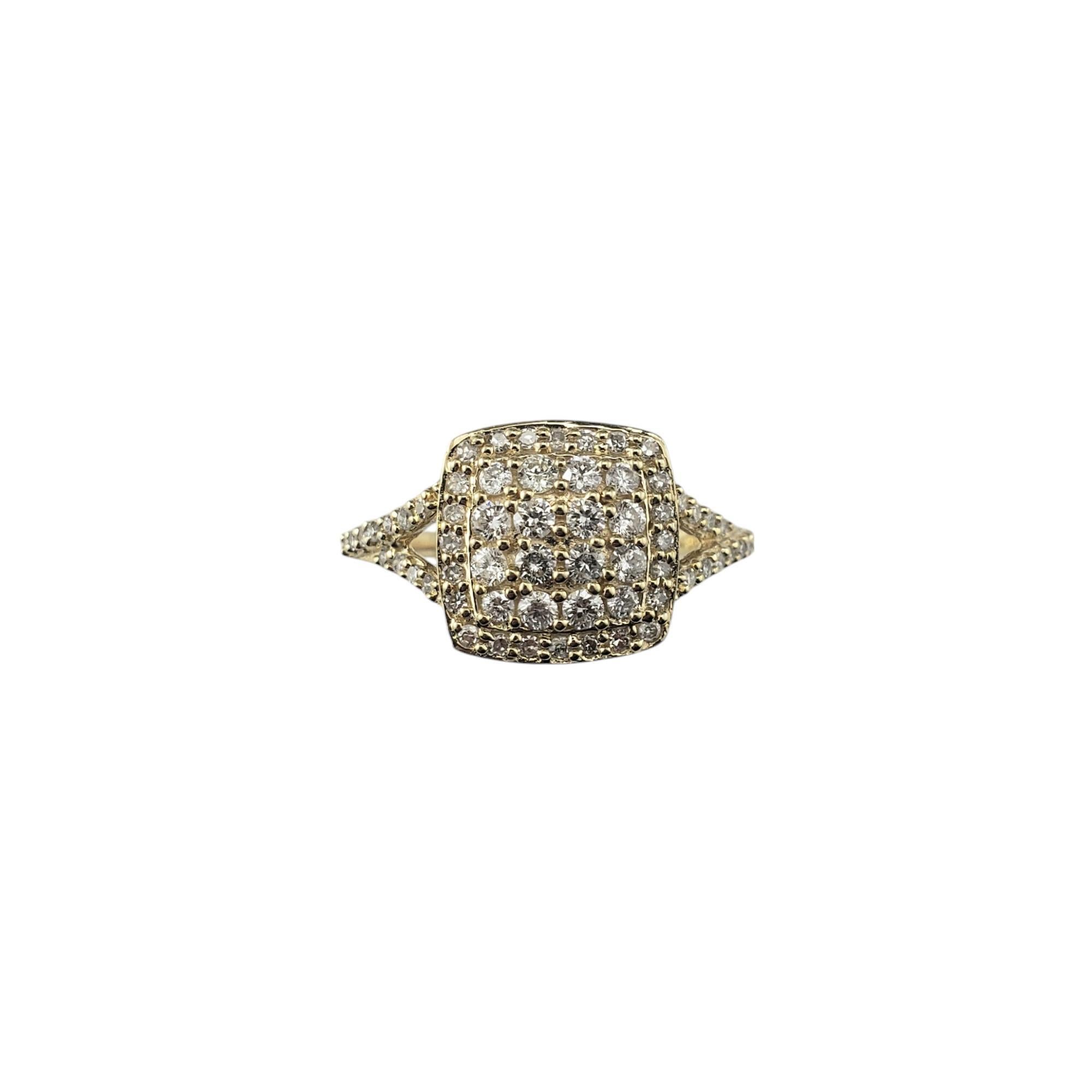Effy Anillo Clásico Pave de Diamantes en Oro Amarillo de 14 Kilates Talla 7 #20705