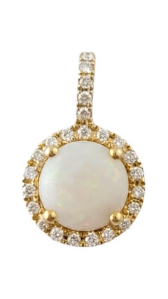 Effy 14 Karat Yellow Gold Opal Diamond Pendant #17698