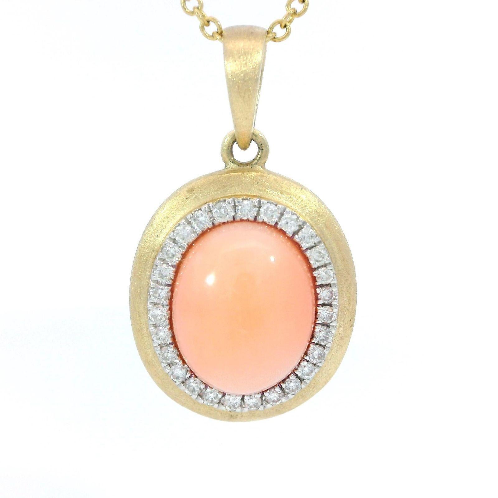 Effy 14K Ciondolo di corallo con diamante in oro giallo 18