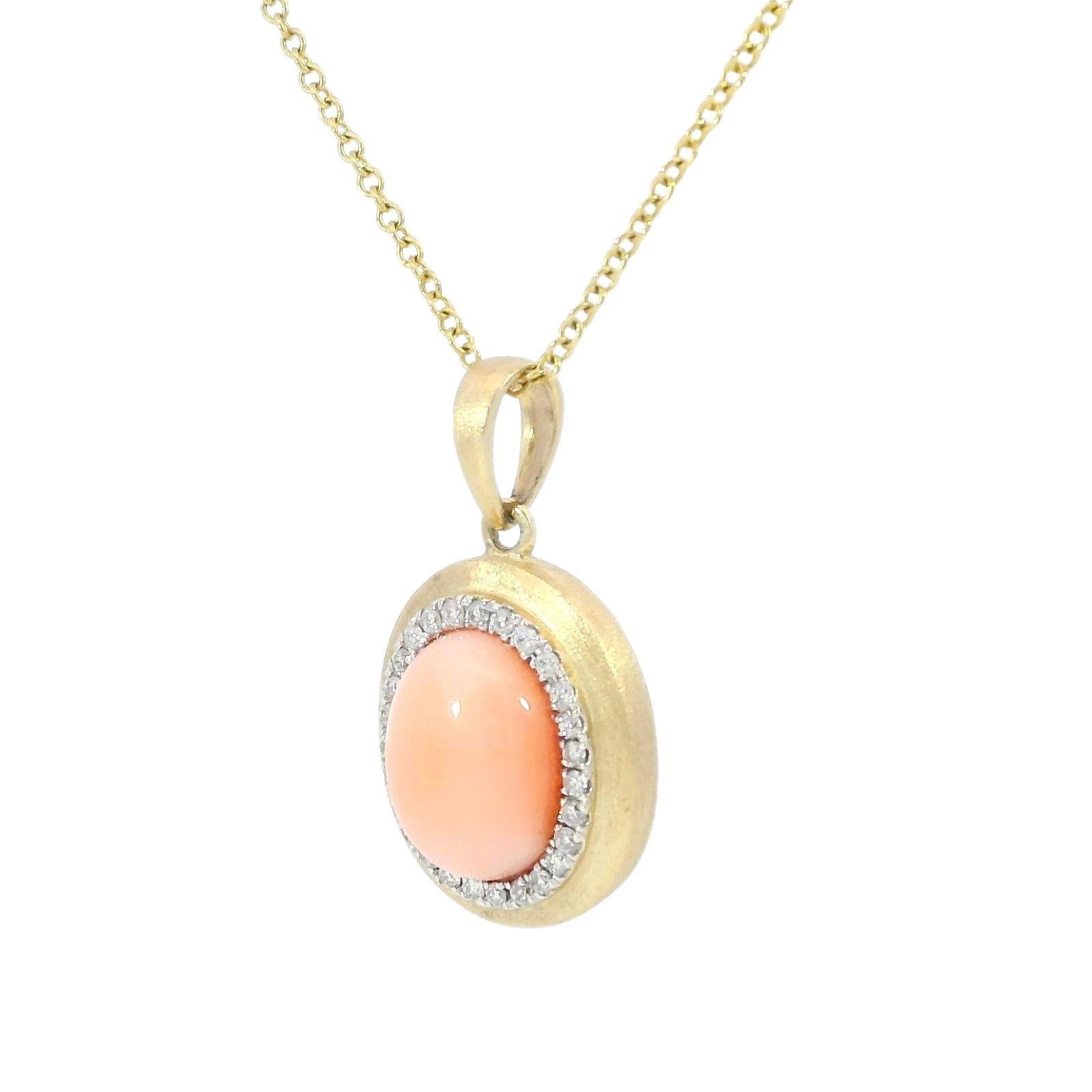 Contemporaneo Effy 14K Ciondolo di corallo con diamante in oro giallo 18