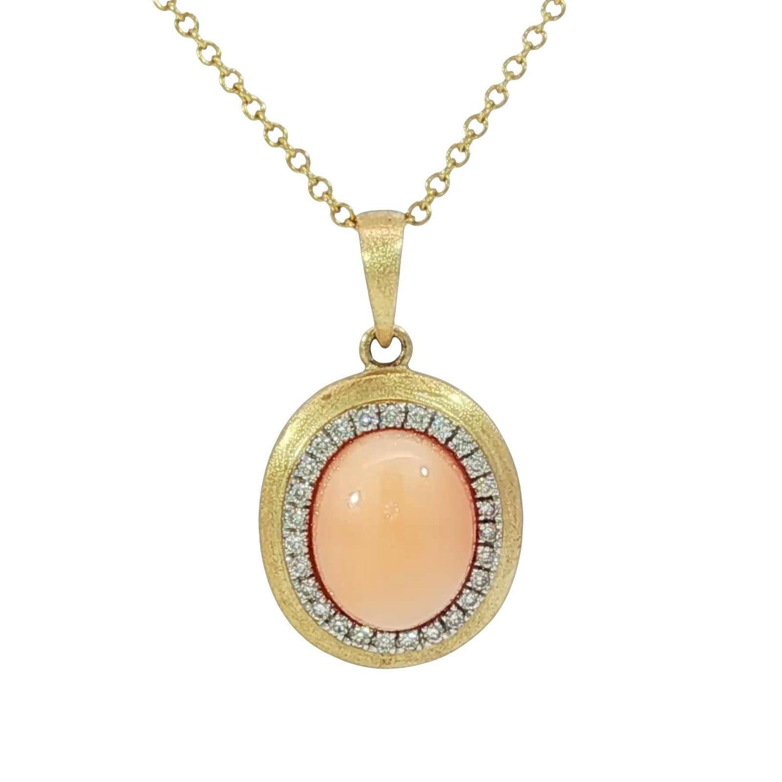 Effy 14K Ciondolo di corallo con diamante in oro giallo 18