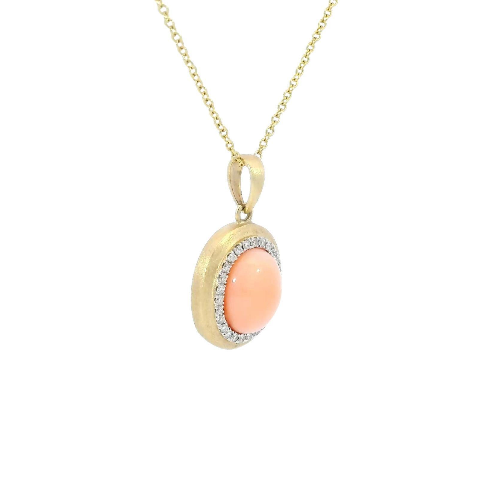 Effy 14K Ciondolo di corallo con diamante in oro giallo 18
