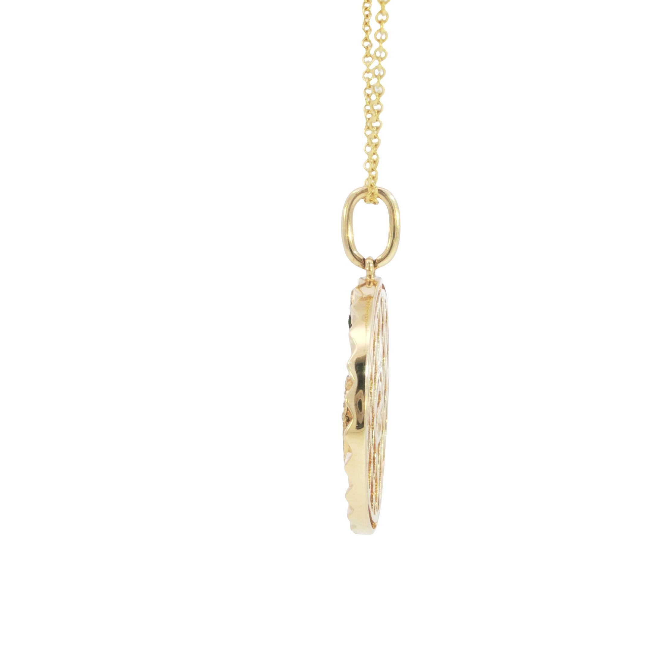 Effy 14K Diamond Snake Pendant Necklace Tsavorite Yellow Gold ~0.34ctw For Sale 1