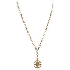 Effy, collana con medaglione in filigrana d'oro 14k e diamanti in stile vintage